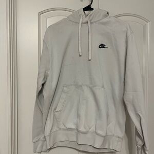 Nike White Pullover Hoodie with Black Logo
